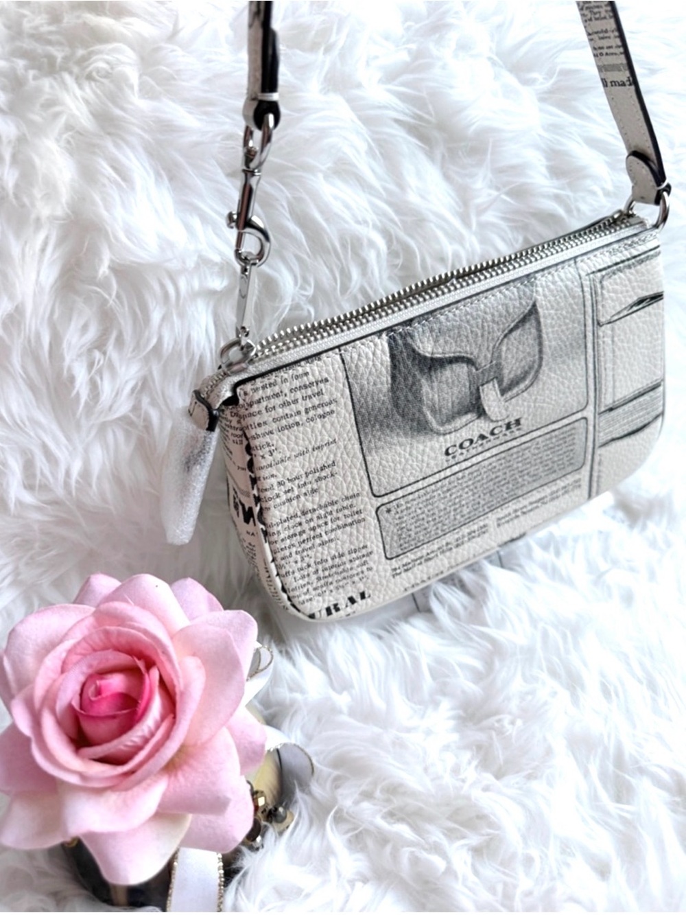 Coach Nolita 19 Newspaper Print Pattern